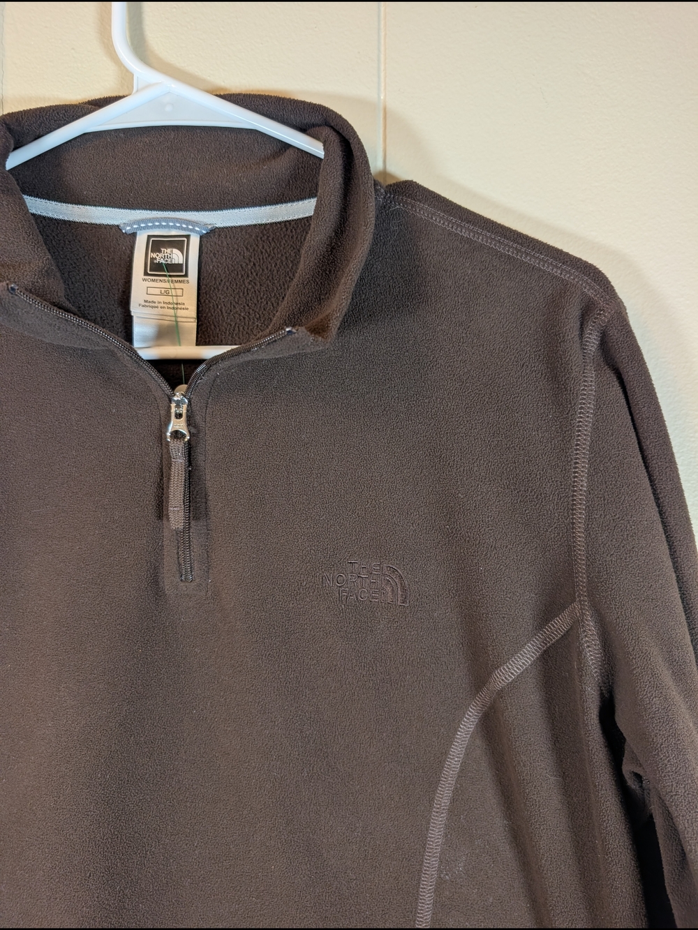 THE NORTH FACE Womens Fleece Jacket Large Brown Full Zip Lightweight Outdoor